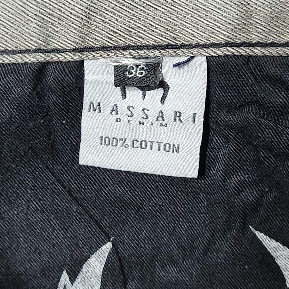 Ferrari Massari Mens Grey Distressed Biker Moto Jeans Ripped Denim Size 34x32 - Picture 11 of 12